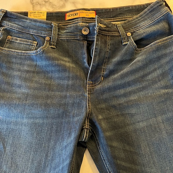 Men’s Seven Slim Straight Jeans 36 Waist 34 Inseam New with Tags - Picture 3 of 3